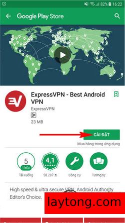 Tải ExpressVPN trên điện thoại Android.